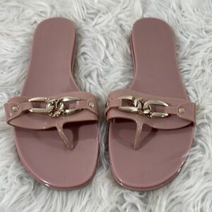 VINCE CAMUTO Evolet Jelly Thong Light Pink Open Toe Flip Flops Flats Size 9
